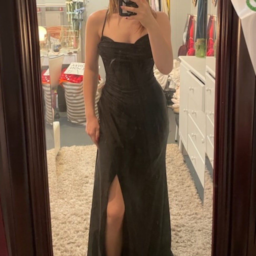 Formal womens long satin dress.  Size 4.